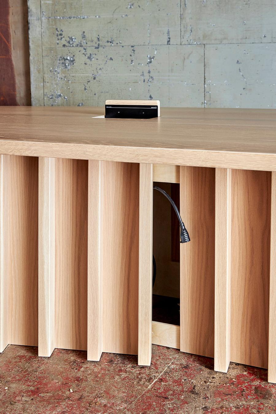 conference table removable wood panels to conceal power
